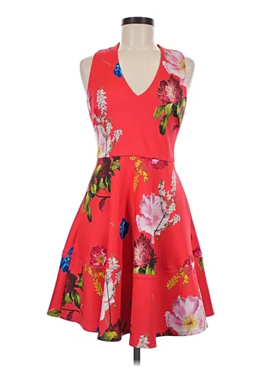 Pre-owned Ted Baker Cocktail Dress In Red