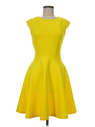 Pre-owned Ted Baker Cocktail Dress In Yellow