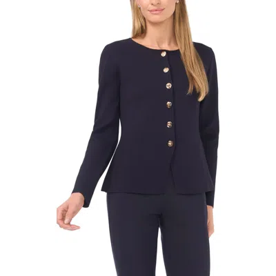 Ted Baker Collarless Cardigan In Blue