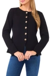 Ted Baker Collarless Cardigan In Black