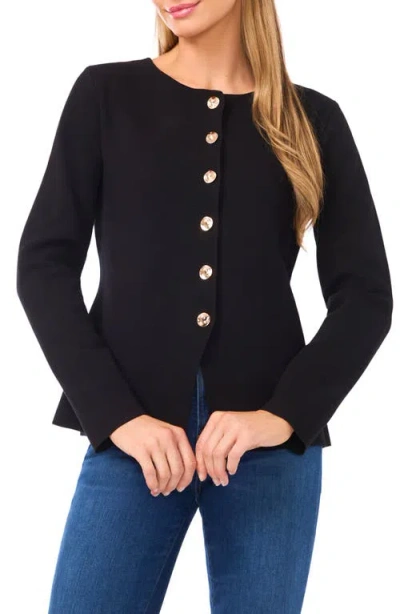 Ted Baker Collarless Cardigan In Black