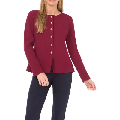 Ted Baker Collarless Cardigan In Red