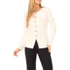 Ted Baker Collarless Cardigan In White