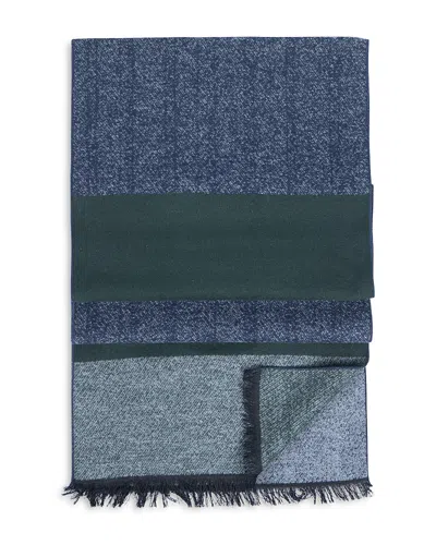 Ted Baker Color Blocked Silk Scarf In Blue