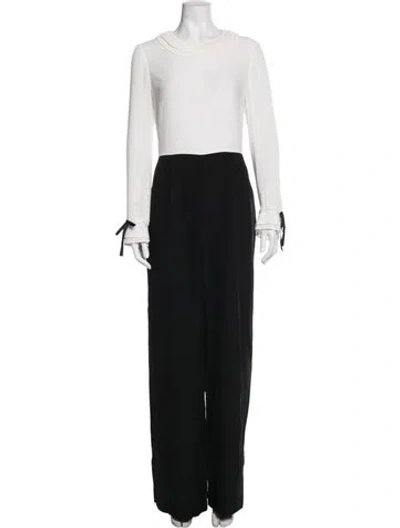 Pre-owned Ted Baker Colorblock Pattern Crew Neck Jumpsuit In Black