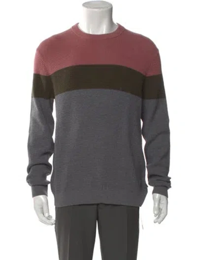 Pre-owned Ted Baker Colorblock Pattern Crew Neck Pullover In Gray