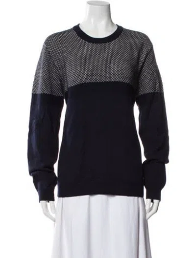 Pre-owned Ted Baker Colorblock Pattern Crew Neck Sweater In Blue