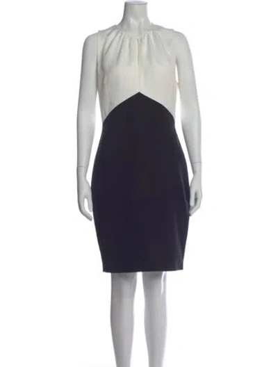Pre-owned Ted Baker Colorblock Pattern Knee-length Dress In Black