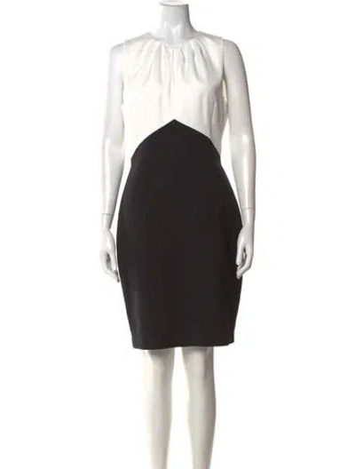Pre-owned Ted Baker Colorblock Pattern Knee-length Dress In Black