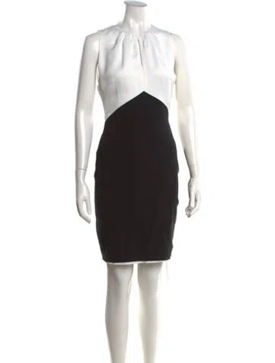 Pre-owned Ted Baker Colorblock Pattern Knee-length Dress In Black/white