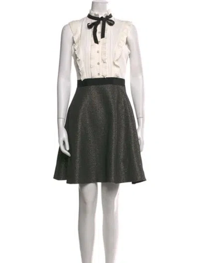 Pre-owned Ted Baker Colorblock Pattern Knee-length Dress W/ Tags In Black