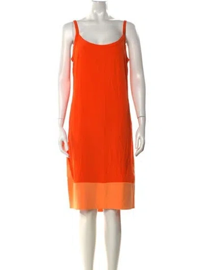 Pre-owned Ted Baker Colorblock Pattern Knee-length Dress W/ Tags In Orange