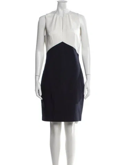 Pre-owned Ted Baker Colorblock Pattern Knee-length Dress In White
