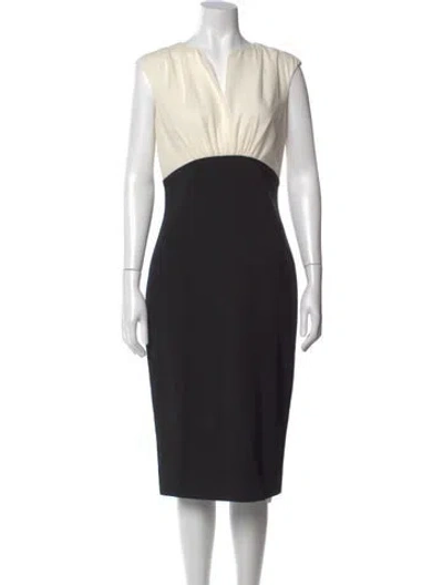 Pre-owned Ted Baker Colorblock Pattern Midi Length Dress