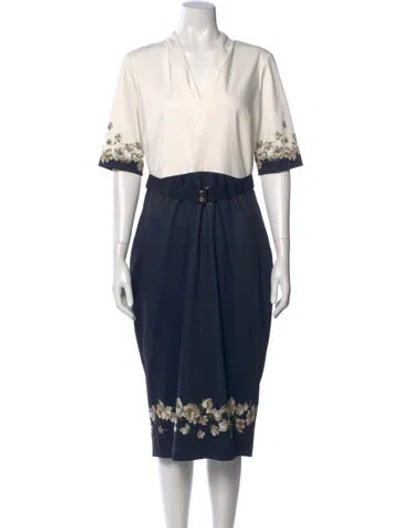 Pre-owned Ted Baker Colorblock Pattern Midi Length Dress In Multi