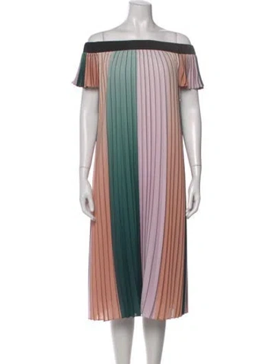 Pre-owned Ted Baker Colorblock Pattern Midi Length Dress In Multi