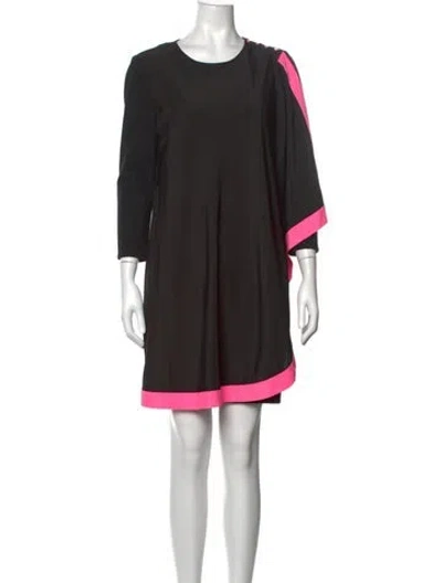 Pre-owned Ted Baker Colorblock Pattern Mini Dress In Black/pink