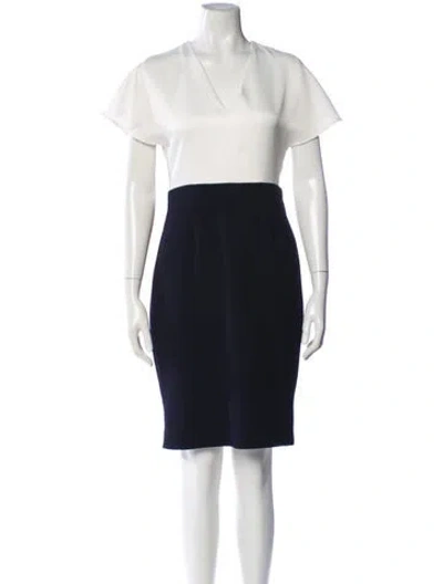 Pre-owned Ted Baker Colorblock Pattern Mini Dress In Blue