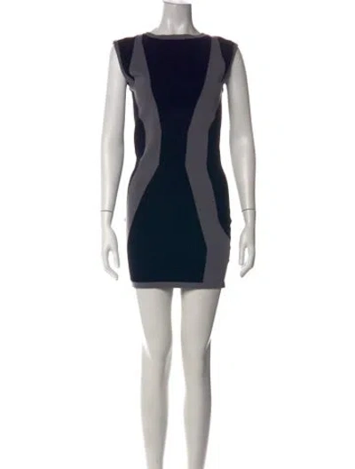 Pre-owned Ted Baker Colorblock Pattern Mini Dress In Blue