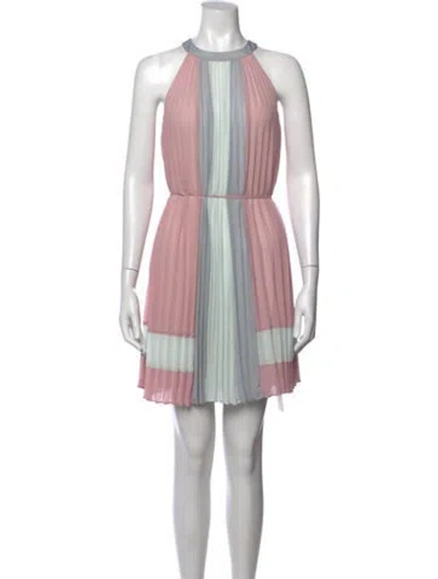 Pre-owned Ted Baker Colorblock Pattern Mini Dress In Pink