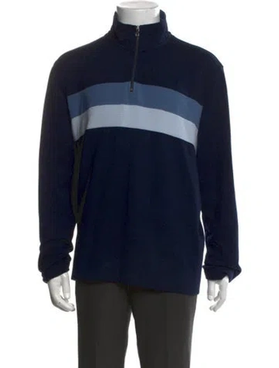 Pre-owned Ted Baker Colorblock Pattern Mock Neck Cardigan In Neutral