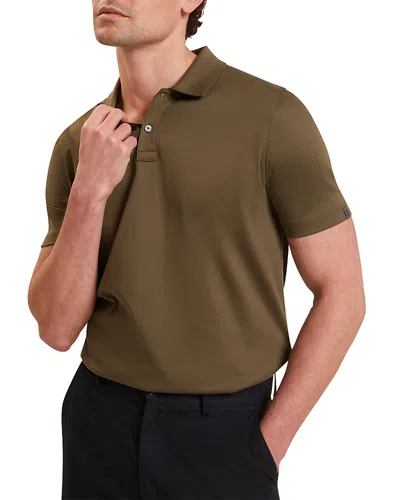 Ted Baker Connall Short Sleeve Soft Touch Cotton Polo In Brown