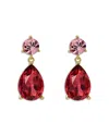 Ted Baker Contrasting Pink Crystal Drop Earrings In Red