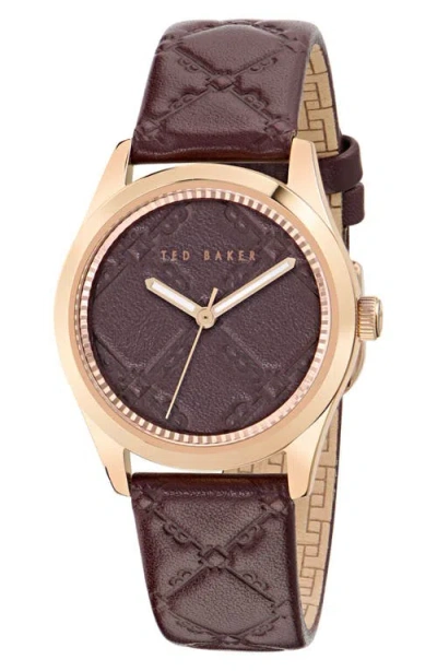 Ted Baker Coolly Leather Strap Watch, 34mm