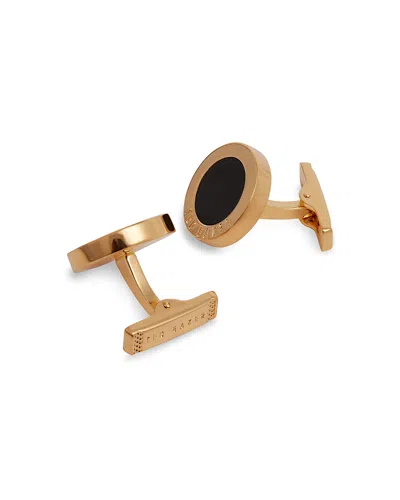 Ted Baker Coopers Round Epoxy Cufflinks In Gold