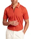Ted Baker Cophen T Texture Zip Neck Polo Shirt In Orange