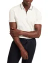 Ted Baker Cophen T Texture Zip Neck Polo Shirt In White