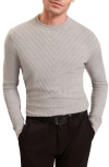 Ted Baker Corbin Chevron Stitch Crewneck Sweater In Gray
