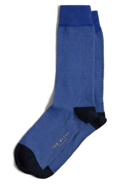 Ted Baker Cortex Micropattern Dress Socks In Blue