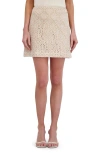 Ted Baker Cotton Blend Lace Miniskirt In Neutral