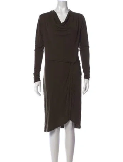 Pre-owned Ted Baker Cowl Neck Knee-length Dress In Brown