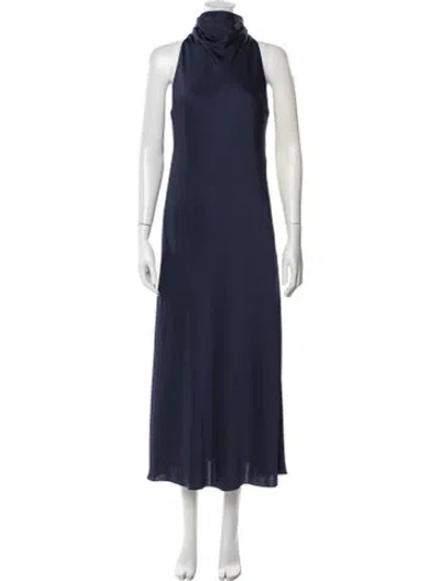 Pre-owned Ted Baker Cowl Neck Long Dress In Blue