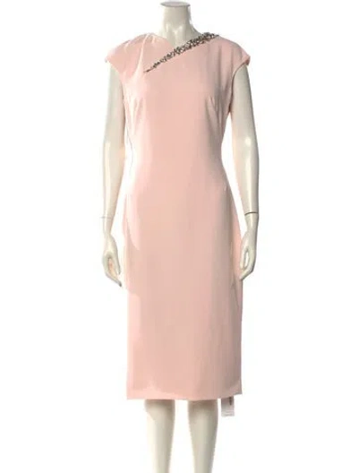 Pre-owned Ted Baker Cowl Neck Midi Length Dress In Pink