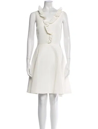 Pre-owned Ted Baker Cowl Neck Mini Dress In Neutral