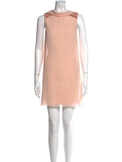 Pre-owned Ted Baker Cowl Neck Mini Dress In Pink
