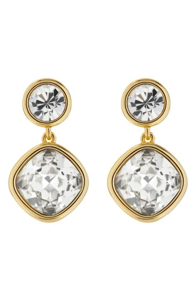 Ted Baker Craset Crystal Drop Earrings In Gold Tone/ Clear Crystal