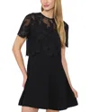 Ted Baker Lace Overlay Crepe Minidress In Black