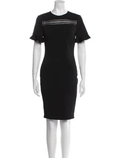 Pre-owned Ted Baker Crew Neck Knee-length Dress In Black