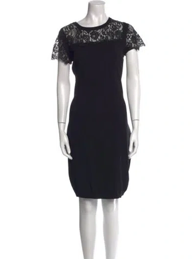Pre-owned Ted Baker Crew Neck Knee-length Dress In Black