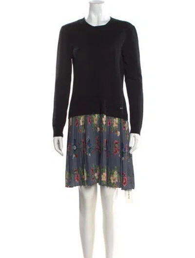 Pre-owned Ted Baker Crew Neck Knee-length Dress In Black