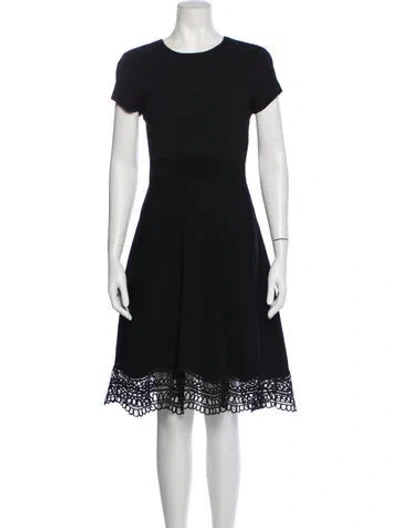 Pre-owned Ted Baker Crew Neck Knee-length Dress In Black