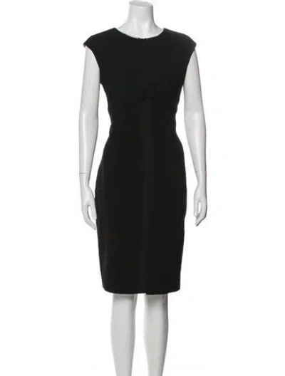 Pre-owned Ted Baker Crew Neck Knee-length Dress In Black