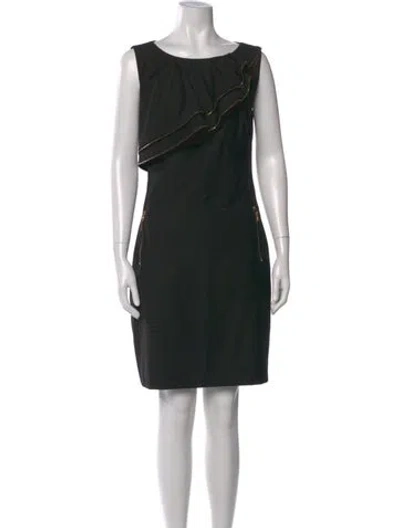 Pre-owned Ted Baker Crew Neck Knee-length Dress In Black