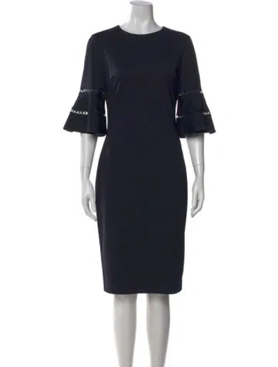 Pre-owned Ted Baker Crew Neck Knee-length Dress In Black