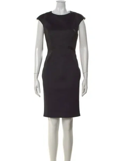 Pre-owned Ted Baker Crew Neck Knee-length Dress In Black