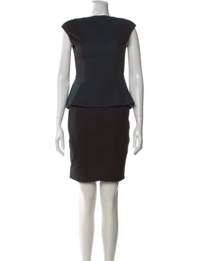 Pre-owned Ted Baker Crew Neck Knee-length Dress In Black